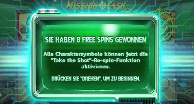 Free Spins Feature Mission Cash Slot