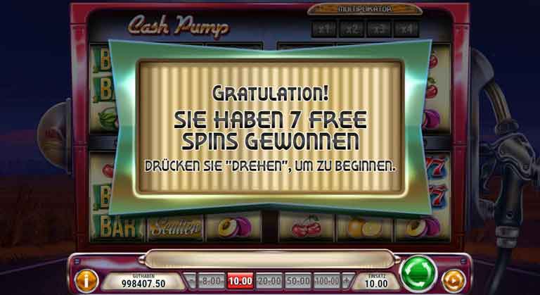 cash pump slot free spins